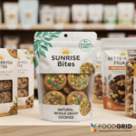 A retail shelf view of a "better-for-you" product featuring clean-label sprinkles, with a clean label seal on the packaging to highlight brand standards and consumer trust.